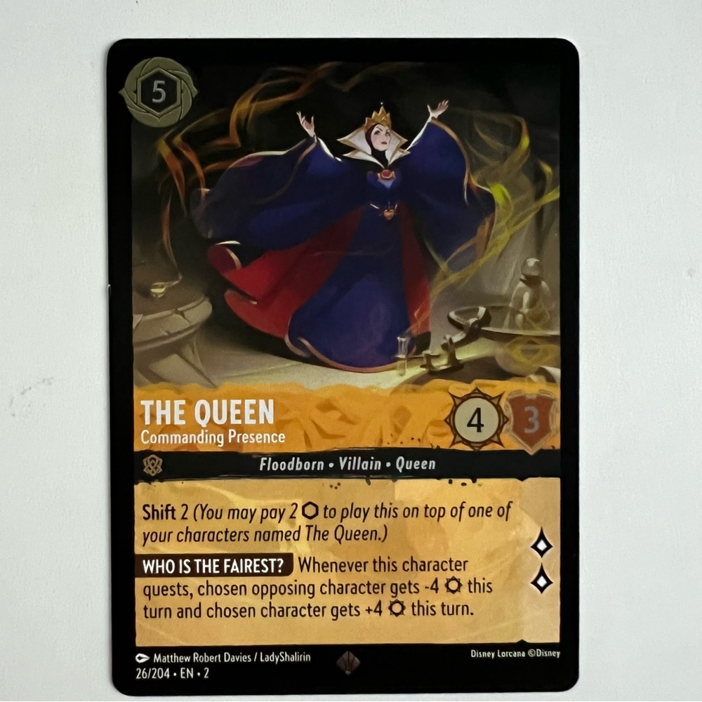 Super Rare FOIL The Queen Lorcana Card Rise Of The Floodborn Disney Trading Game